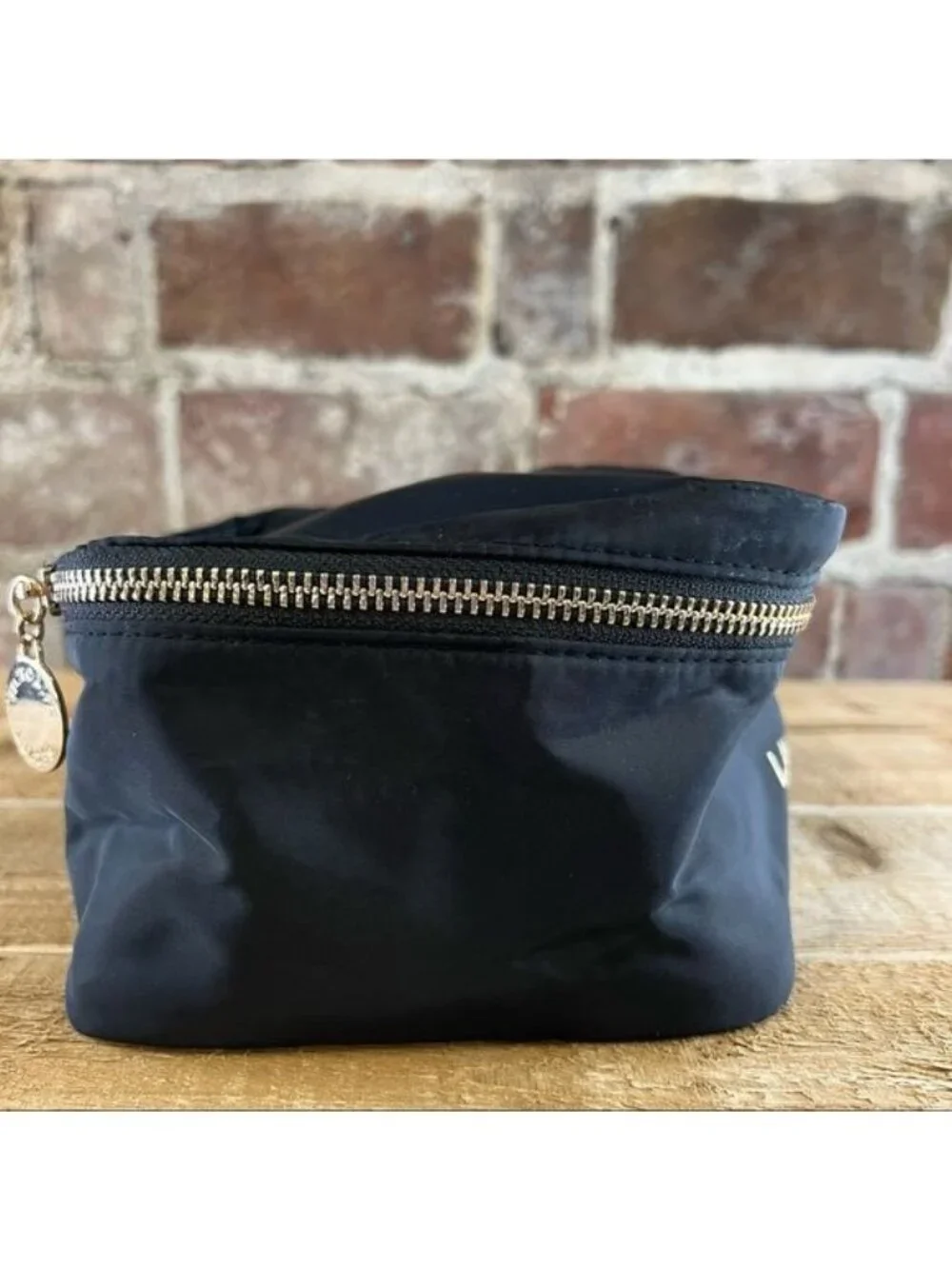 Victoria’s Secret Black Nylon with Gold Hardware Makeup Bags Set of 2